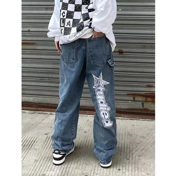 Jean cyber y2k baggy pour streetwear