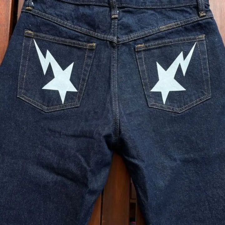 Y2k style butt star jeans for streetwear - 4 / s