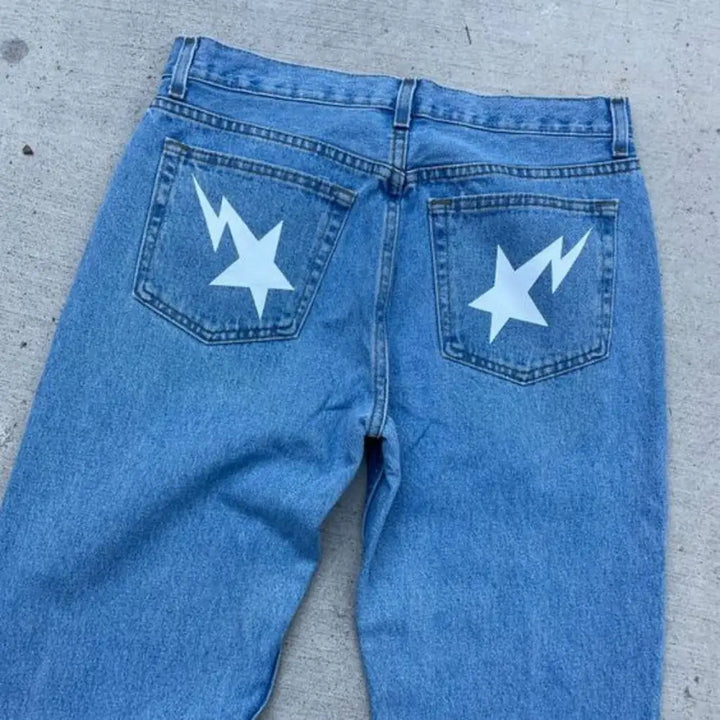 Y2k style butt star jeans for streetwear - 5 / s