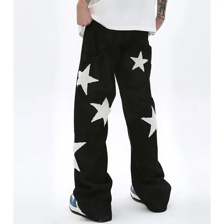 Y2k star print jeans - bold streetwear style