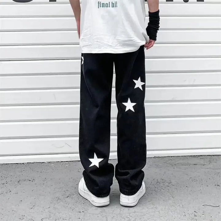 Y2k style star print jeans for a trendy look