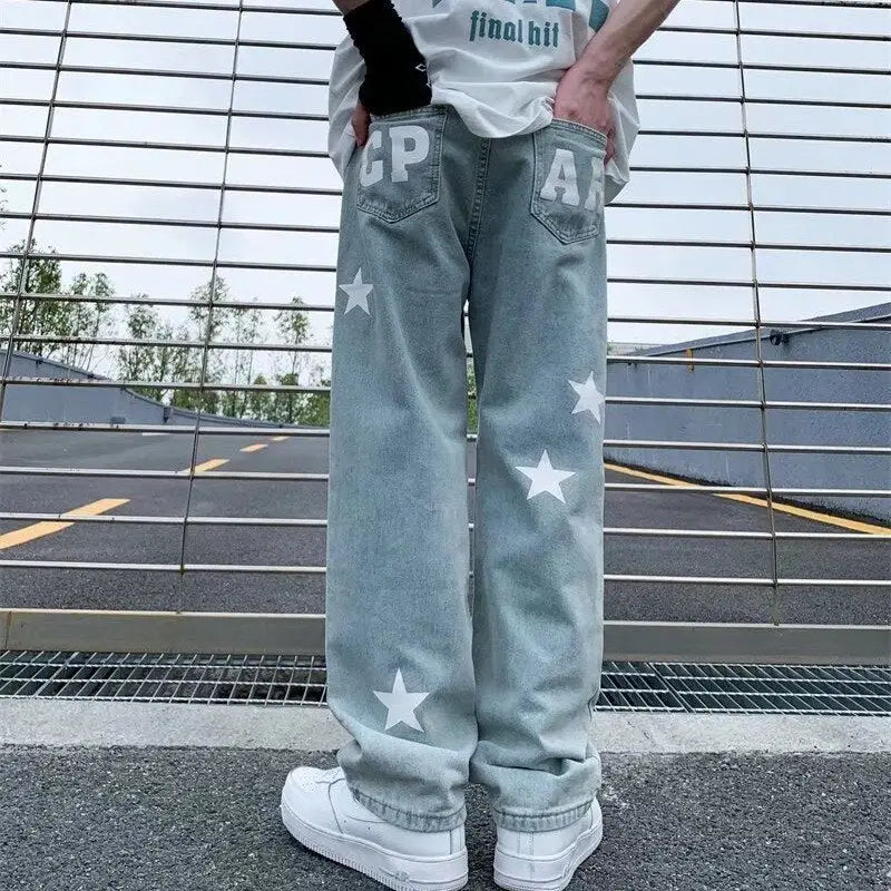 Y2k style star print jeans for a trendy look