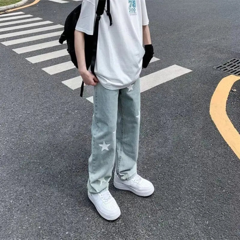 Y2k style star print jeans for a trendy look