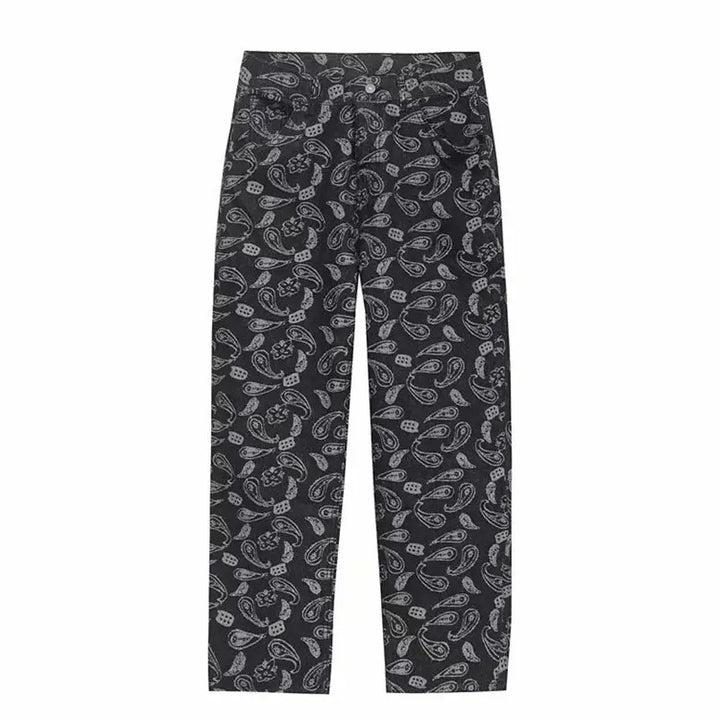 Y2k paisley jeans - urban streetwear style