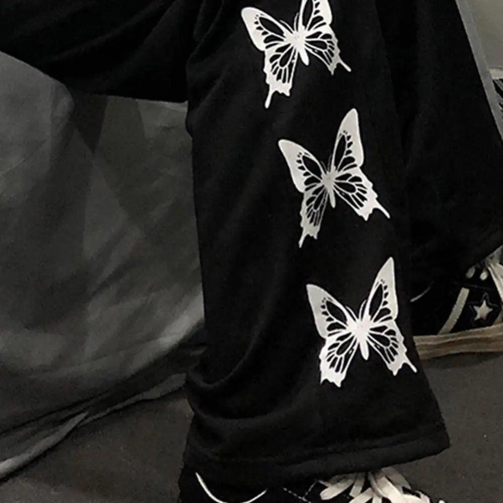 Butterfly jogging y2k streetwear and gothic style