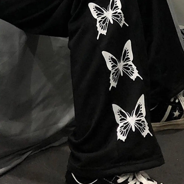 Butterfly jogging y2k streetwear and gothic style