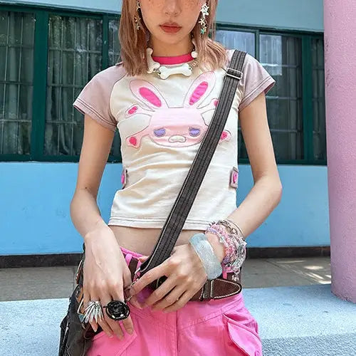 Kawaii crop top for y2k streetwear style and comfort