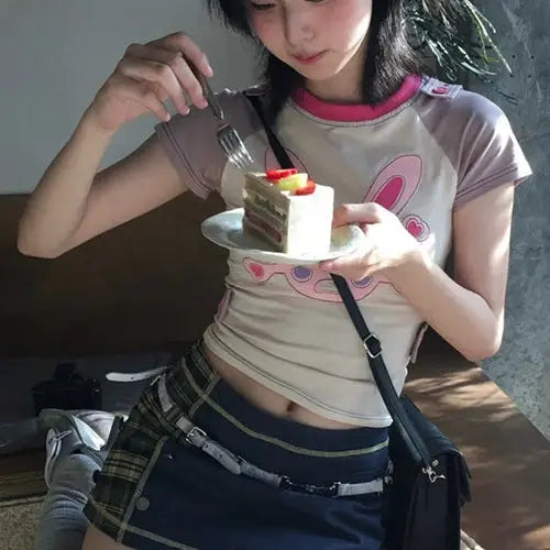 Kawaii crop top for y2k streetwear style and comfort