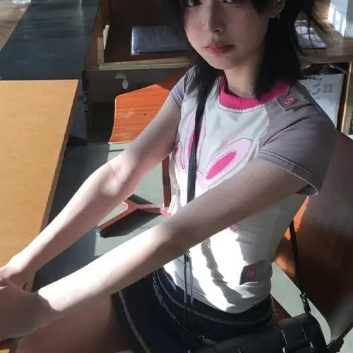 Kawaii crop top for y2k streetwear style and comfort