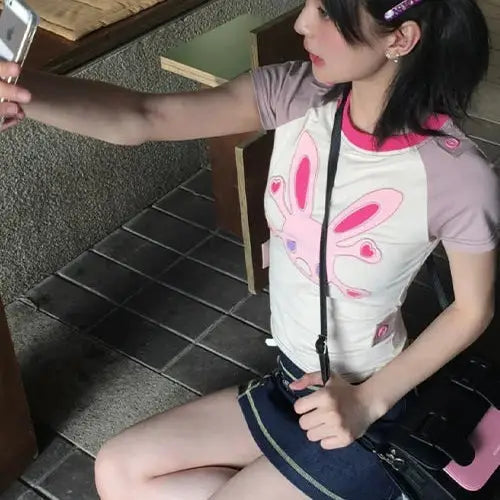 Kawaii crop top for y2k streetwear style and comfort