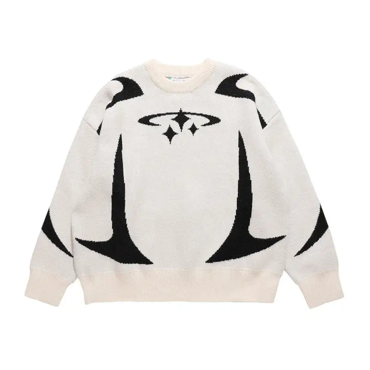 Y2k knit sweater - contemporary fashion and timeless style - white / s
