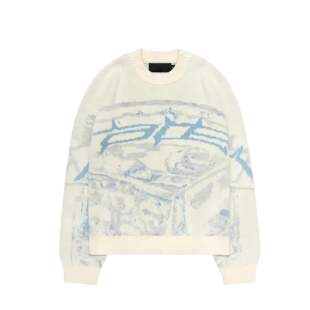 Pull knitterd race y2k en crème blanc 400gsm - cream white / m