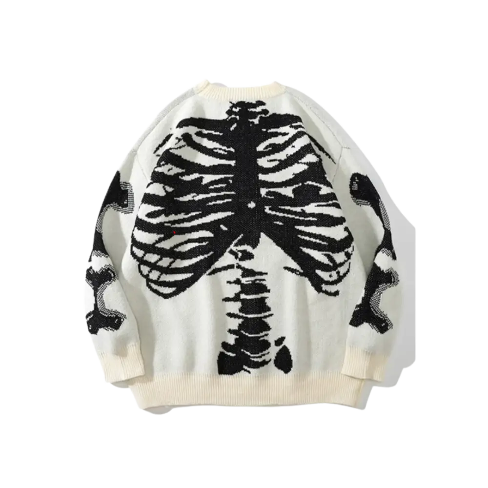 Knitterd ribcage 400gsm y2k heavy sweater for urban fashion fans - cream / m