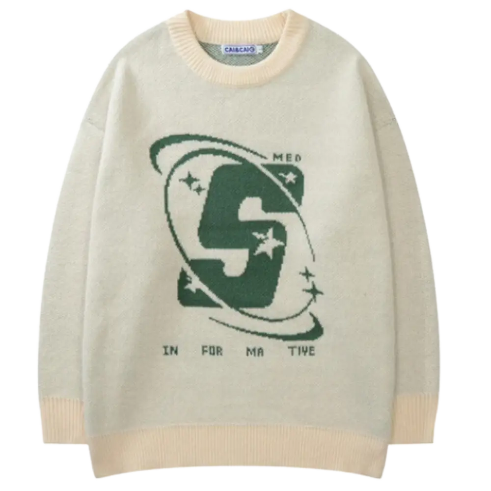 Knitterd s heavy 400gsm sweater y2k for urban fashion lovers - beige / m
