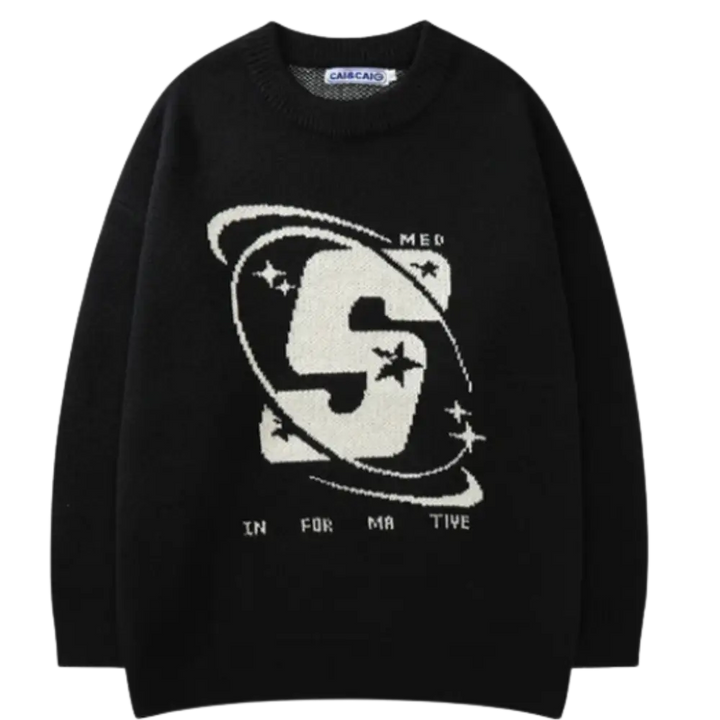 Knitterd s heavy 400gsm sweater y2k for urban fashion lovers - black / m