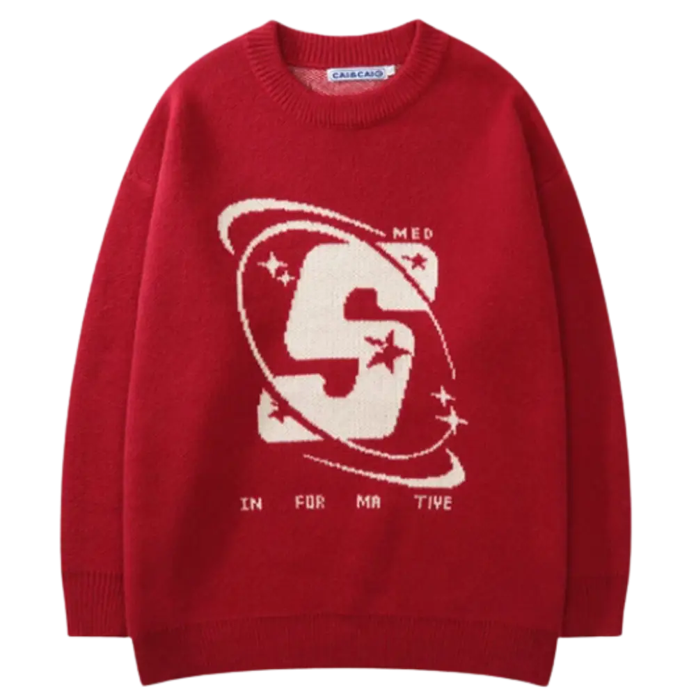 Knitterd s heavy 400gsm sweater y2k for urban fashion lovers - red / m