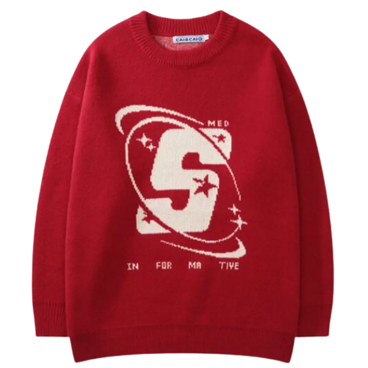Knitterd s heavy 400gsm sweater y2k for urban fashion lovers - red / m