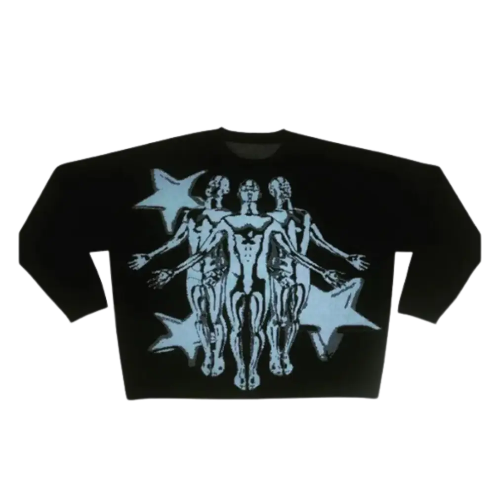 Y2k superstition heavy 400gsm sweater for urban fashion lovers - washed black / m