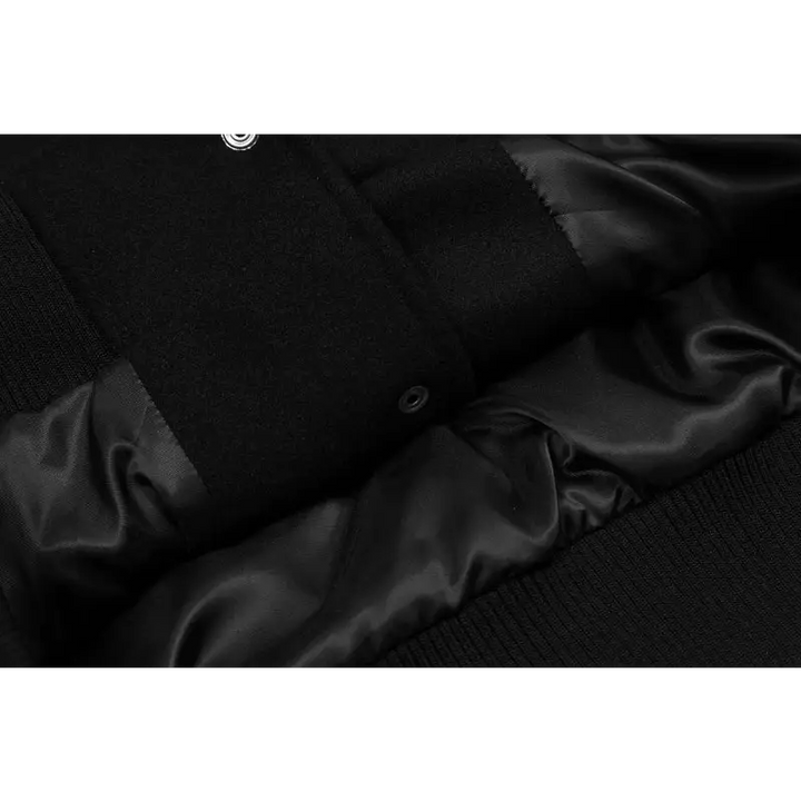 Playful letter pattern jacket with stand-up collar for y2k style - jackets