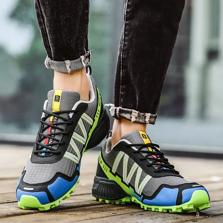 V y2k striped jogging sneakers with breathable mesh upper