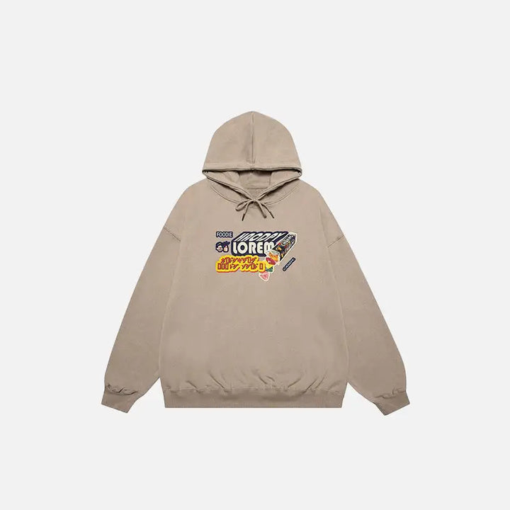 Y2k candy letter print oversized hoodie for ultimate comfort and style - camel / m - hoodies