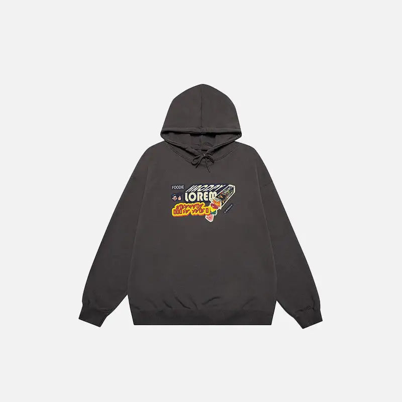 Y2k candy letter print oversized hoodie for ultimate comfort and style - darkgrey / m - hoodies