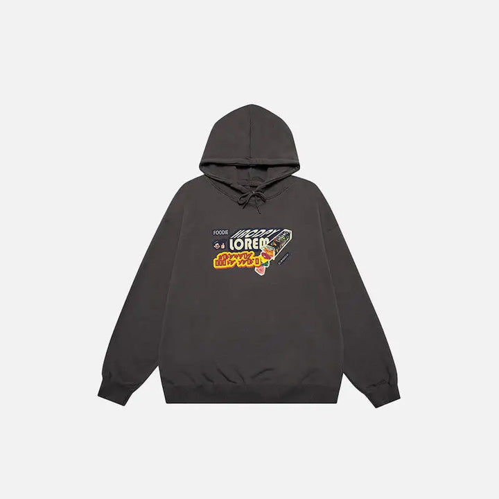 Y2k candy letter print oversized hoodie for ultimate comfort and style - darkgrey / m - hoodies