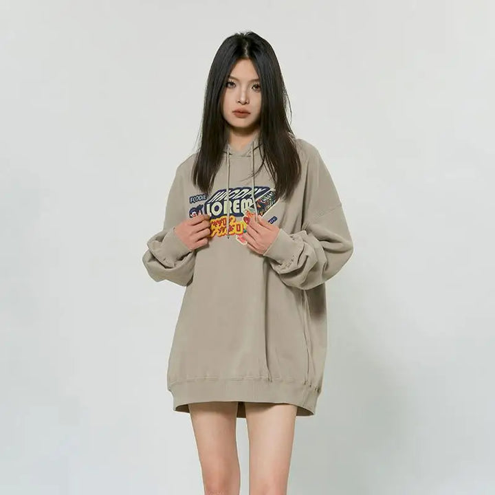 Y2k candy letter print oversized hoodie for ultimate comfort and style - hoodies