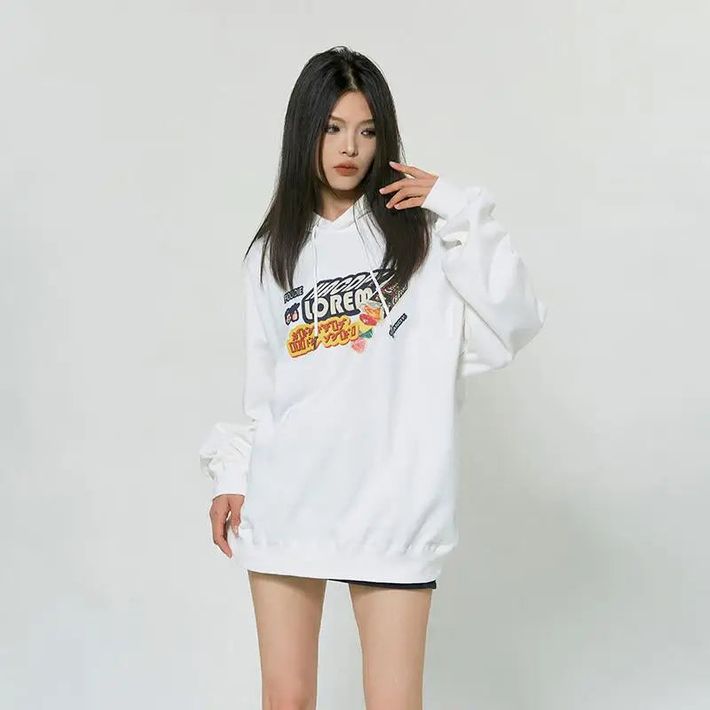 Y2k candy letter print oversized hoodie for ultimate comfort and style - hoodies