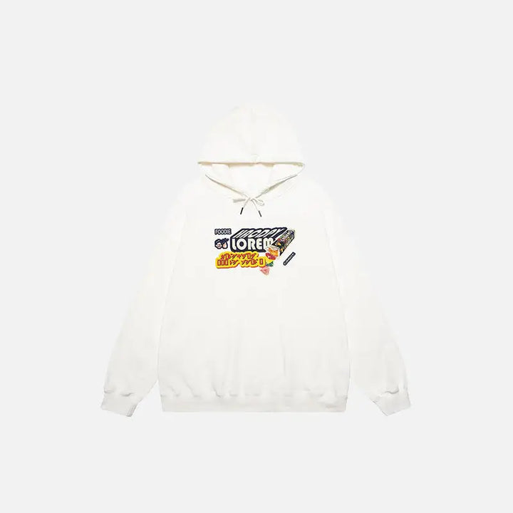 Y2k candy letter print oversized hoodie for ultimate comfort and style - white / m - hoodies