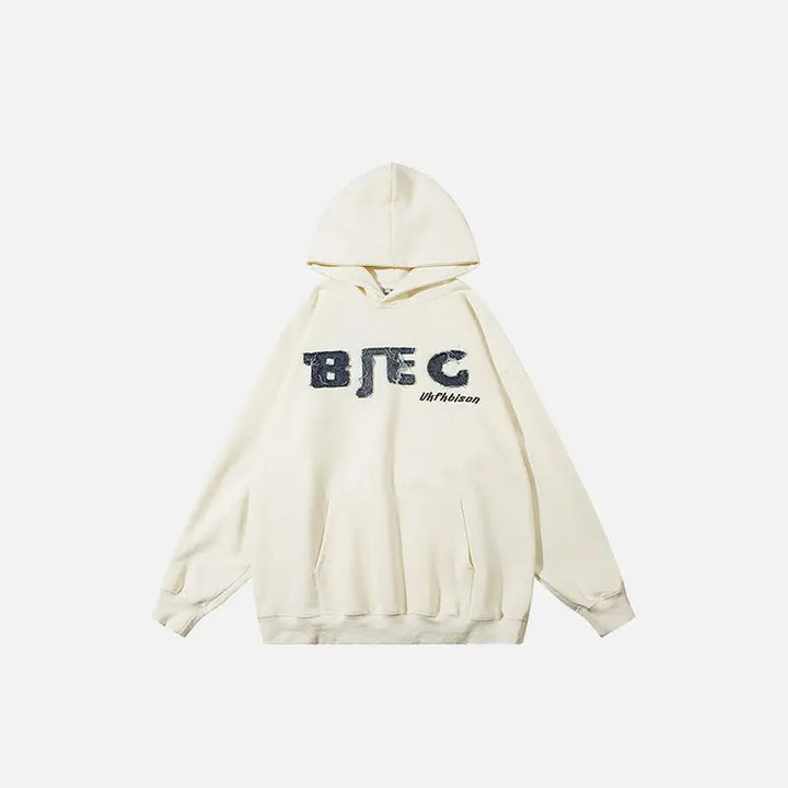 Oversized letter print hoodie for y2k style and comfort - beige / m - hoodies