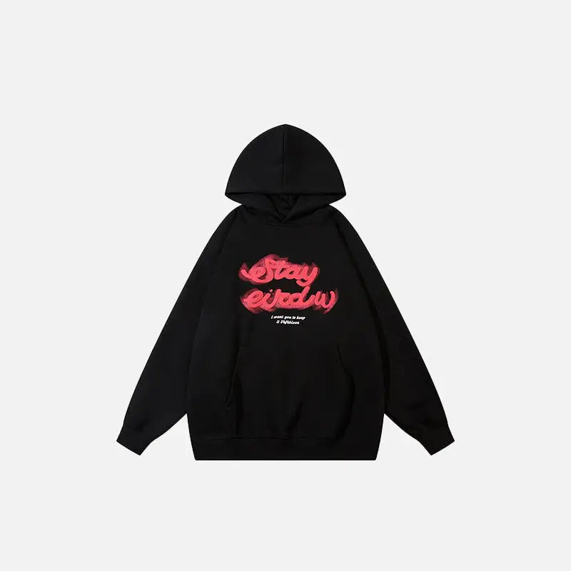 Letter print star oversized hoodie for comfort and style - black / m - hoodies