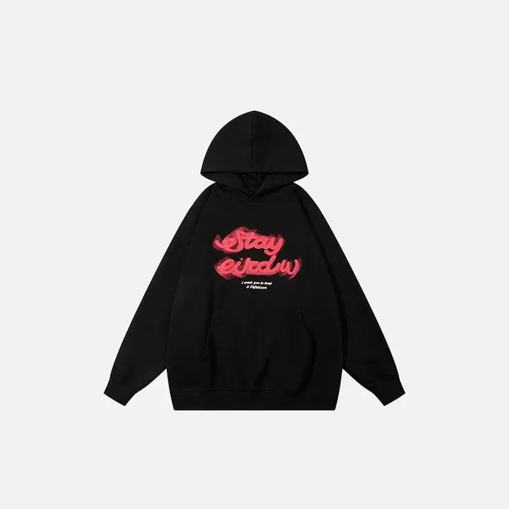 Letter print star oversized hoodie for comfort and style - black / m - hoodies