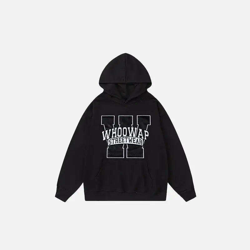 Casual oversized letter print hoodie for y2k style and comfort - black / m - hoodies