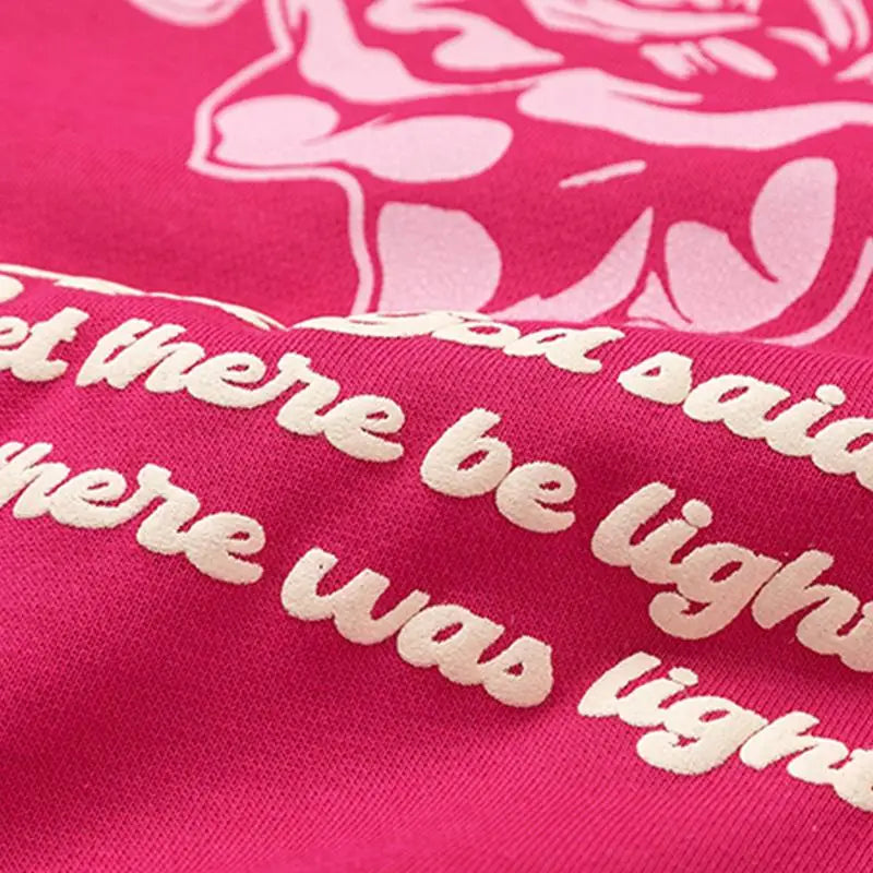 Sweat à capuche imprimé graphique letter rose y2k streetwear - hoodies