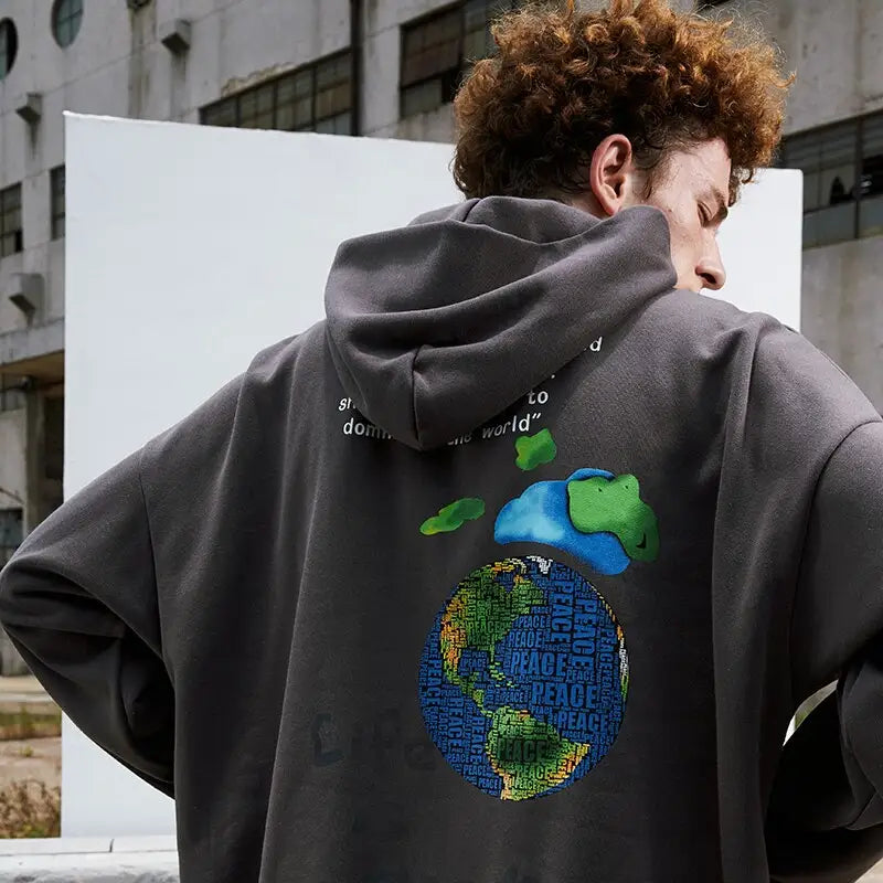 Earth y2k life is beautiful printed hoodie for comfort and style - hoodie