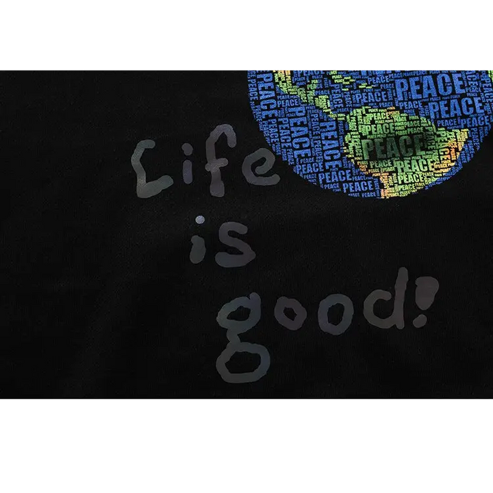 Earth y2k life is beautiful printed hoodie for comfort and style - hoodie