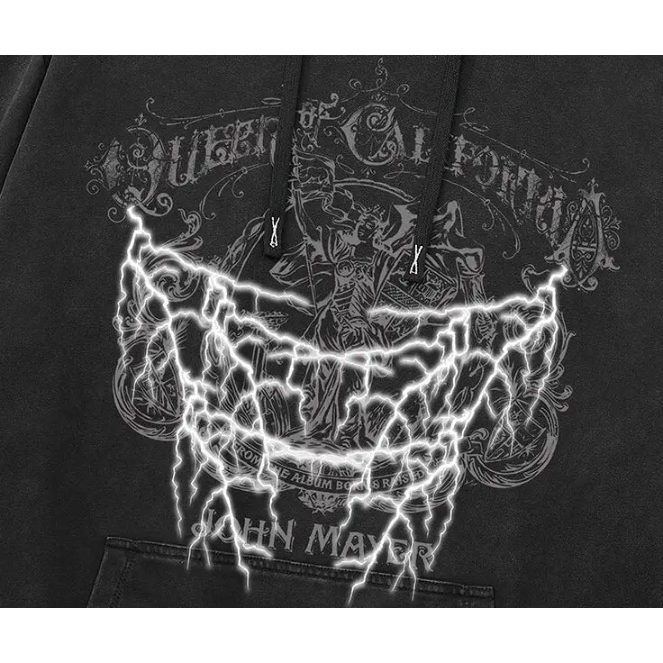 Y2k lightning statue hoodie for a bold fashion statement - hoodies