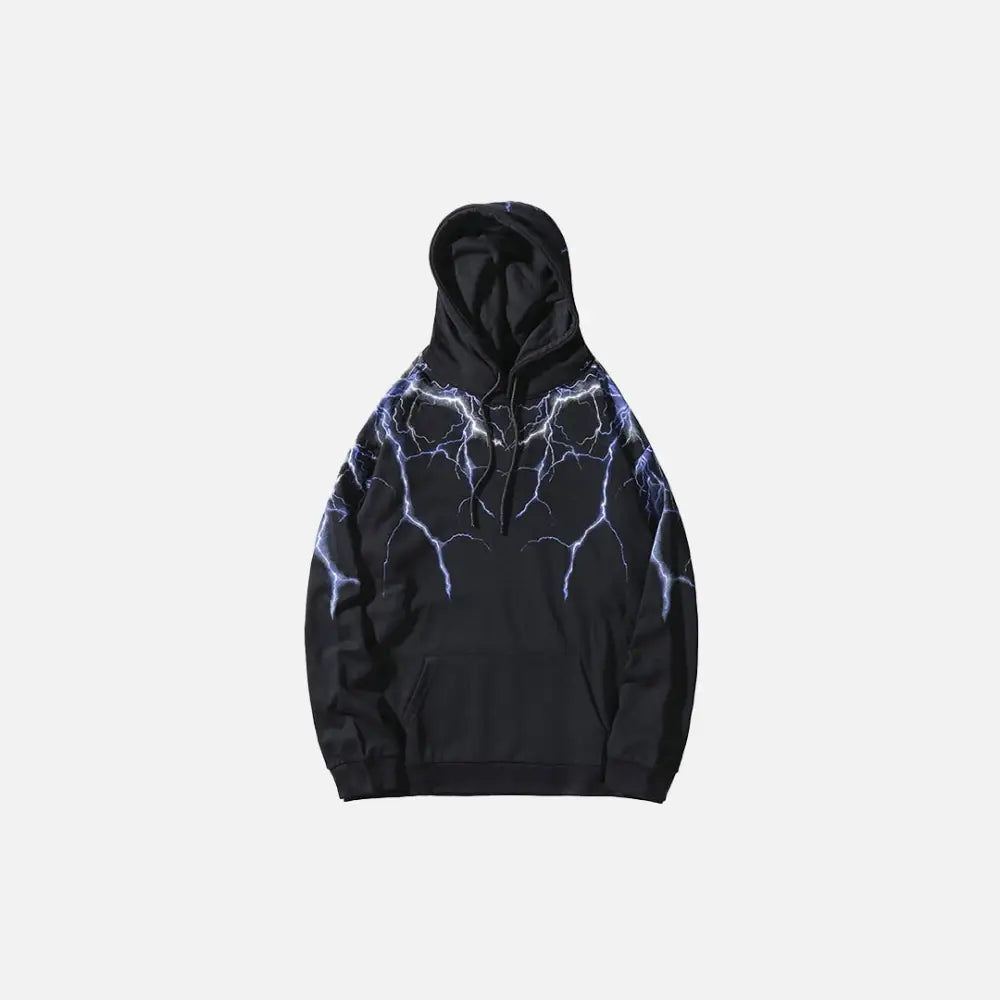 Y2k lightning strikes hoodie for bold streetwear style - black / s - hoodies