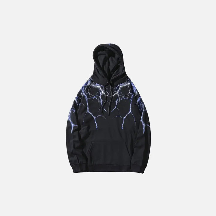 Y2k lightning strikes hoodie for bold streetwear style - black / s - hoodies