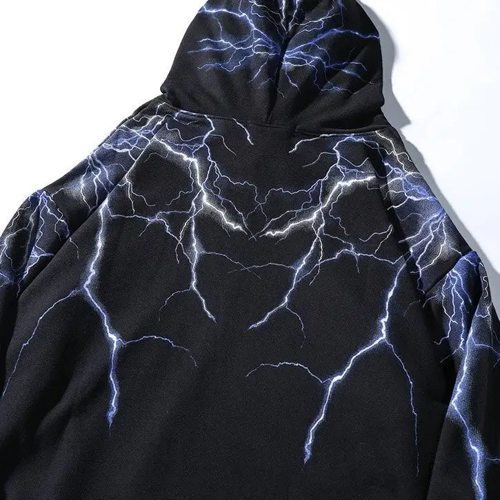 Y2k lightning strikes hoodie for bold streetwear style - hoodies