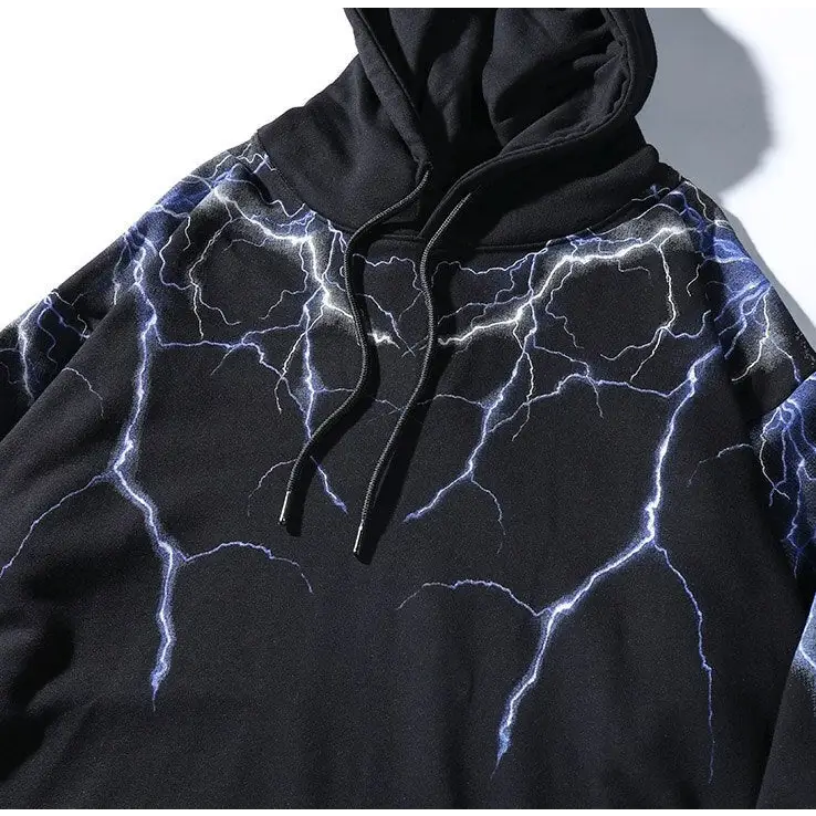 Y2k lightning strikes hoodie for bold streetwear style - hoodies