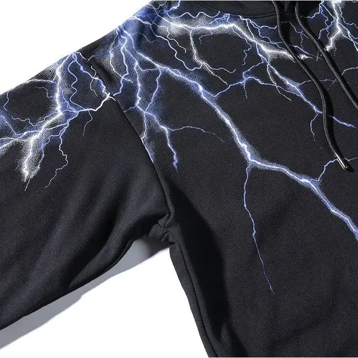 Y2k lightning strikes hoodie for bold streetwear style - hoodies
