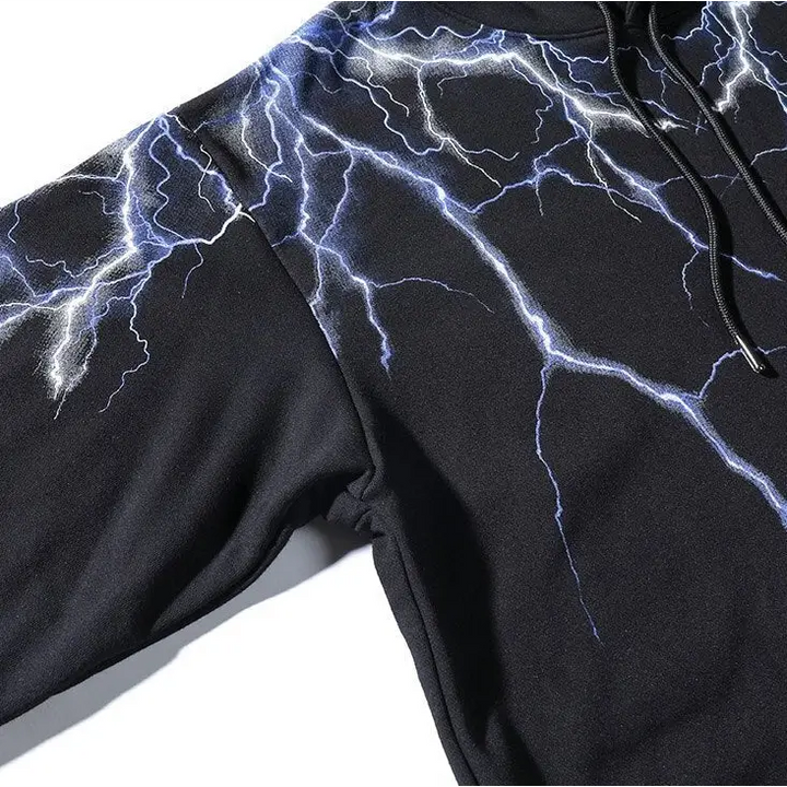 Y2k lightning strikes hoodie for bold streetwear style - hoodies