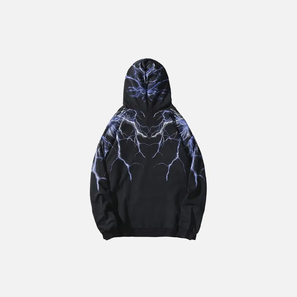 Y2k lightning strikes hoodie for bold streetwear style - hoodies
