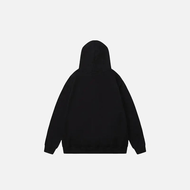 Y2k loose front pocket letter print hoodie for streetwear style - hoodies