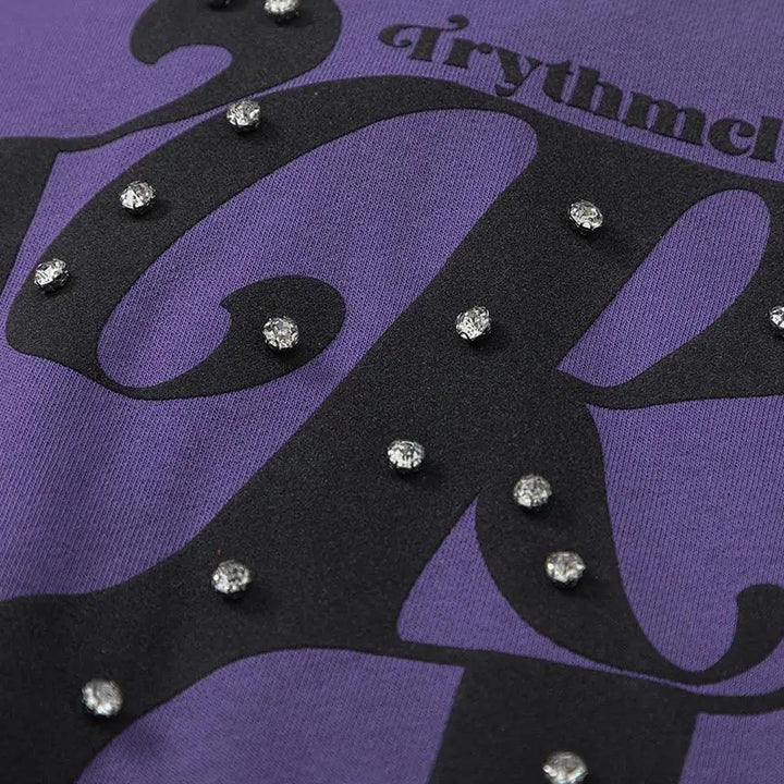 Y2k loose front pocket letter print hoodie for streetwear style - hoodies