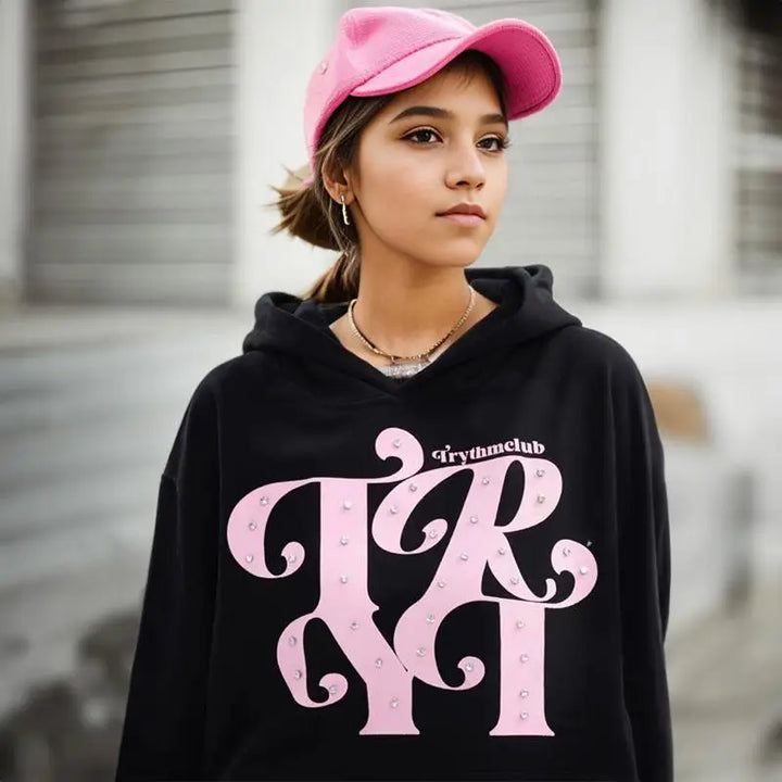 Y2k loose front pocket letter print hoodie for streetwear style - hoodies