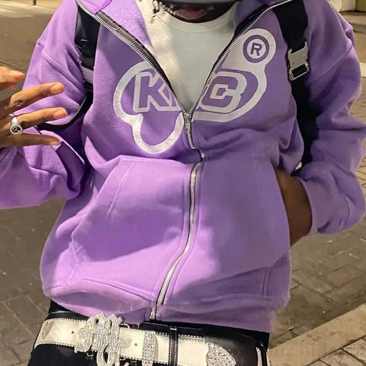 Y2k loose hoodie for streetwear style and comfort - purper / s - hoodies