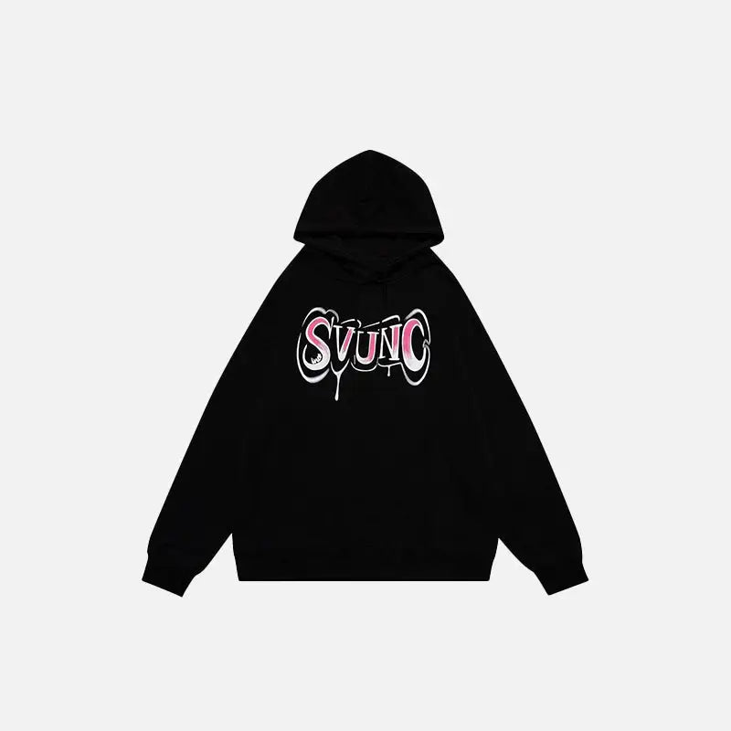 Y2k letter print hoodie for timeless style and comfort - black / m - hoodies
